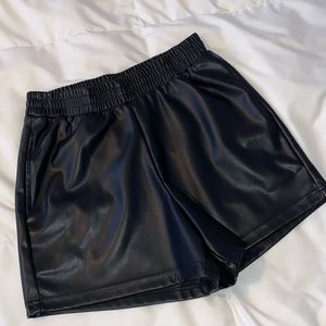 Faux leather shorts
